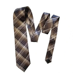 Joseph &  Feiss Silk Brown & Cream Neck Tie